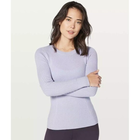 Lululemon Sweaters - Lululemon Feeling Balanced Merino Wool Long Sleeve Sweater Serene Blue, 4 Small